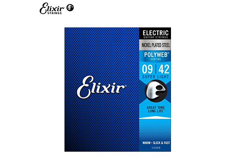 Elixir POLYWEB 09-42 厚膜 電吉他弦  (12000)