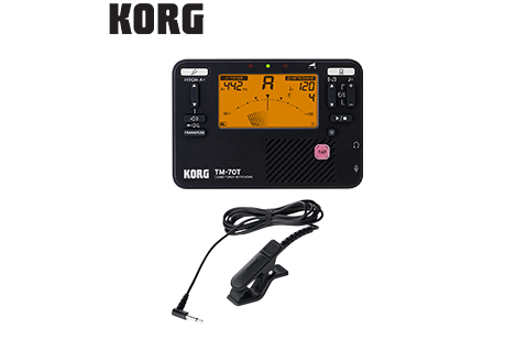 KORG TM-70C 多功能調音器/節拍器 + CM-400調音夾｜日本製造｜冷光顯示・新一代升級款