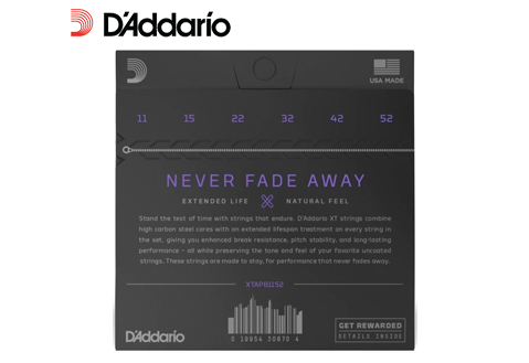 D'addario 11-52 防鏽 磷青銅 民謠吉他弦 (XTAPB1152)