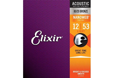 Elixir NANOWEB 12-53 薄膜黃銅 民謠吉他弦 (11052)